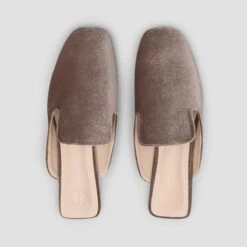 Slippers ART DECO + Brown | TOGAS -Togas art deco brown women slippers from above1 516d