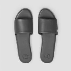 Slippers GLORIA + Grey | TOGAS -Togas gloria graphite women slippers from above1 171e