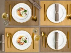 Placemat RAPHAEL + Golden | TOGAS -Togas raphael plcmt yellow brown ls c762