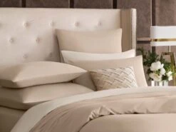 Flat Sheet AVARI -Togas solid beige bl dtl 01 6 bb1b